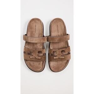 NWOT Tory Burch Ines Sport Slide Sandals Size 10.5 Suede Strappy NEW River Rock